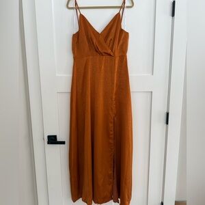 Lulus Elegant Rust Orange Maxi Dress